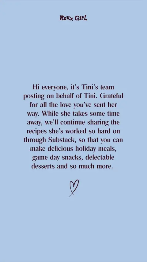 Recipes are on Tini’s Substack linked in her bio or you can search up “Roux Girl” on Substack. Substack is a place where her written recipes will be