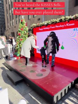 Find the KISSES Bells Experience at Rockefeller Center Plaza in NYC from 1-8pm now through Sunday 🔔🍫 #KissesBells #Hershey  