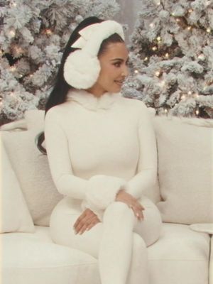 KIMSMAS Live! @Kim Kardashian wears SKIMS Cloud.