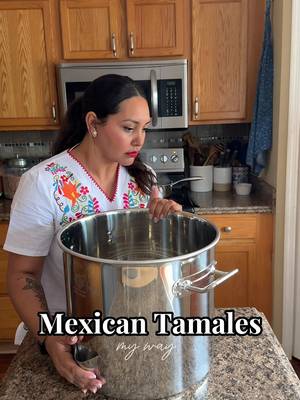 Mexican Tamales MY way 🙄 ❤️ before ANYONE comes fighting like they don’t have a job, no you do not have to buy THIS one I just thought this would be an amazing investment and great to have in general for this. But you can make them in ANY large steaming pot.  In the next video, I will show you how to make your masa MY way. No whipping needed, our ancestors didn’t have a KitchenAid aid trust me, my way works too😜🇲🇽  If you want the link for this pot just DM me or comment and I’ll send it your way!  Also for those who always ask I’m wearing a shirt that I bought in Mexico and my lip color is from @nyxcosmetics from their “LIP LINGERIE XXL MATTE LIQUID LIPSTICK” in color “sizzlin” my signature color!  #tamalada #tamales #mexicanfood #mexicanrecipes #mexicanculture