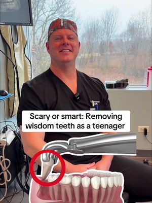 Removing wisdom teeth as teen vs adult. General education only #fyp #oralsurgeon #wisdomteeth 