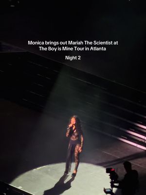 Mariah The Scientist makes a surprise appearance at The Boy is Mine Tour in Atlanta for night 2.  Shoutout to Monica  . . . #atlanta #theboyisminetour #mariahthescientist #monica #concert 