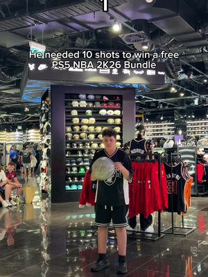 Bro won a PS5 bundle with 2K26 just like that 🤯🎮 Sharp shooter winner of the day at Pacific Fair leshgooo 🏀