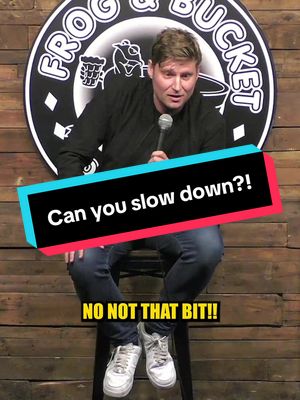 When an audience member is so invested, they heckle you to slow down! Fun times on tour @Frog & Bucket Comedy Club #fyp #heckle #foryoupage❤️❤️ 