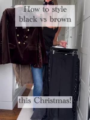 Styling Black vs Brown this Christmas time.  @LAW&CO  Use my special code ‘Shop15’ at checkout for 15% off!  #tryonhaul #styletips #black #brown #fashion
