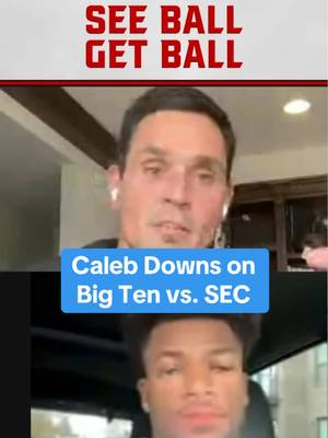 Caleb Downs gave me some GREAT perspective on playing in the Big Ten vs. playing in the SEC. #bigten #sec #cfb 