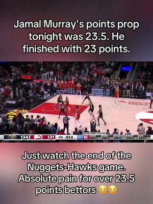 This is a painful ending to the Nuggets-Hawks game for some 🤮 #NBA #basketballtiktok #atlantahawks #denvernuggets 