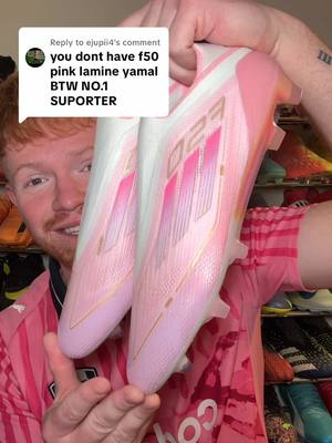 Replying to @ejupii4 LAMINE YAMAL PINK CUSTOM FOOTBALL BOOTS!! 🤩 #adidasfootball #adidasf50 #lamineyamal #yamal #footballboots 
