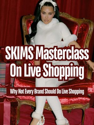 Hot take, not every brand should do live shopping. Live shopping typically cheapens the value of your products and as most brands use it for “flash sales” and massive discounts. BUT Skims, just showed how premium brands can do live shopping by turning live shopping into a TV Show. Something that you have to tune into. Skims maintained their brand perception and had a live shopping moment that added to their brand. Did it have an ROI? I am not sure, but time will tell. NOW, this isn’t to say don’t do live shopping. Billion dollar brands do live shopping. It’s more to say if you want to stay premium, you should decide if it’s right for your brand perception. Now comment what you think of this strategy. #skims #marketing #kimkardashian #liveshopping 