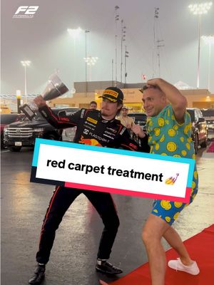 Nikola gets the red carpet treatment from @andrew_wave 💅 @Nikola Tsolov #f2 #formula2 #abudhabigp 