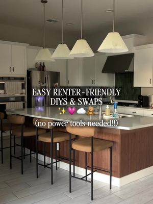 everything linked inside my amazons storefront!! renter friendly DIYs, home decor, amazon home finds, kitchen pendant, kitchen island upgrade 