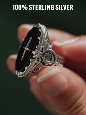 Guided by instinct. Grounded in onyx. The Due North ring is available at clocksandcolours.com