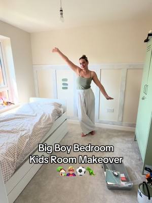 Transforming my 4 year olds boring new build room into childhood dream bedroom full of everything he loves ⚒️🏡 Day 6 of the room makeover! Save this post for future inspo and follow for the final room reveal❤️ #kidsroomdesign #kidsbedroom #newbuildjourney #kidsroom #boysroom 