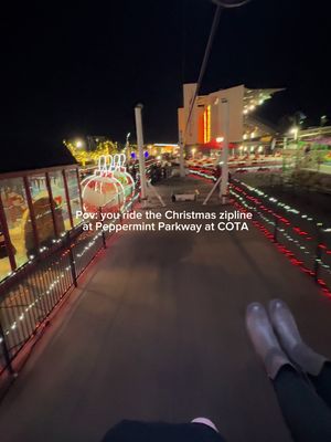 POV: You ride the coolest Christmas ride ever at COTA in Austin, TX @peppermintparkway. 2 tickets a ride = 10 bucks. It was 20 dollars for an adult ticket to enter. We had a blast!! Coolest but scariest experience I’ve ever done #atx #austinfoodadventure