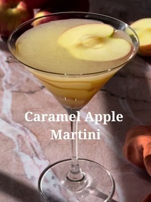 Caramel Apple Martini 🍎 .5 oz fresh lime juice  2 oz honey crisp apple cider 2 oz caramel vodka  Caramel sauce for glass Apple slice for garnish  Pour fresh lime juice, honey crisp apple cider, and caramel vodka into a cocktail shaker filled with ice. Shake well. Strain the mixture into a martini glass that has been drizzled with caramel sauce.  #holidayrecipes  #cocktailrecipes #caramelapple #martinirecipe #holidaycocktails       