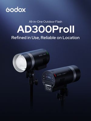 Introducing Godox AD300ProII All-in-One Outdoor Flash A 300 Ws portable flash designed for on-location pros: pro power, precise control and intuitive operation packed into a compact body. Key features ⚡ 300 Ws · ≈350 pops/charge · 0.01–1.5 s recycle 📶  X3Pro/X3 One-tap sync 🎨 16 color group indicators 🎚️ 10-stop range (1/512–1/1, ±0.1-stop precision) ❄️ Freeze mode (t0.1 down to 1/24,390 s) 🌡️ Stable Color-Temperature Mode 💡 12 W bi-color modeling lamp 📺 HD color screen 🎒 Compact 1.2-kg form factor 🔗 Wide compatibility Watch the video — see it in action. 👇 RRP(recommended retail price): AD300ProII：$499.00 Due to differences in VAT & tax rates, prices may vary in different regions. #Godox #AD300ProII #Photography #OnLocation #Lighting #FlashPhotography #PhotographyGear #OutdoorPhotography