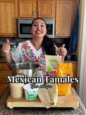 Tamales Masa 🫔 MY WAY if your grandma made it different or your mom or your dog, that’s fine. Stop arguing with the keyboard.  This recipe made me 22-23 tamales plus some to freeze.  What you’ll need:  - chicken broth (I used 2 gallons)  - lard (I used 24oz, a whole tub)  - masa ( I used 4 pounds, a whole bag of Maseca) - baking powder (I used 4 tbs)  - salt is optional (your broth should have plenty) Your masa should feel like soft whipped butter or hummus, not doughy. ✅ Ready masa: Spreads easily on a corn husk with a spoon or spatula Holds its shape but doesn’t stick heavily to your fingers Feels light, airy, and fluffy, not dense ❌ Not ready: Cracks when spreading → too dry Sticky or elastic → not enough fat or liquid Heavy and pasty → under-whipped or too much masa harina >>>The Spread Test (better than floating)<<< This is what many cooks use instead of floating. 	1.	Spread a thin layer on a husk 	2.	Tilt the husk slightly ✅ Ready: Masa stays put and looks smooth No cracking or sliding off ❌ Not ready: Slides off → too wet Breaks → too dry If it fails tests: 	•	Too dense → add warm broth (1–2 tbsp at a time) 	•	Too dry → add broth 	•	Gummy → whip longer 	•	Heavy → add fat & whip Okay next video? How to make chile verde tamales!  #mexicanfood #tamales 