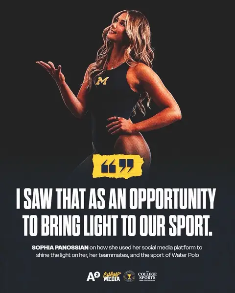 Sophia is growing the game through her following🙌👏🤽 👉 Linktree in Bio for the full episode on all platforms! • • • • #GoBlue #GoBlue〽️  #Michigan #MichiganWolverines #UMFootball            @The College Sports Company 