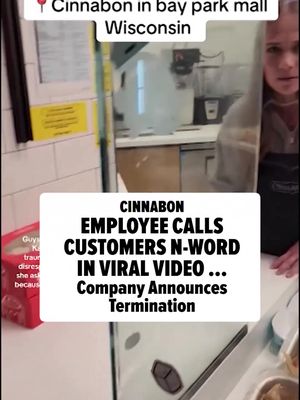 A Cinnabon worker was fired after hurling the N-word at customers in a heated confrontation caught on video and the company says she’s already out. Full story at the link in bio