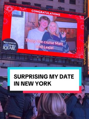 Her reaction is great 😂 #50Dates50States #newyork #nyc #timesquare 