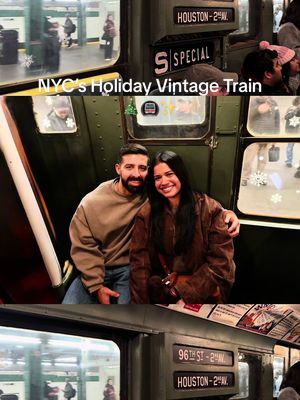 Did you know NYC runs a 1940s holiday train every December? 🚇✨ I rode it for the first time Sunday and it honestly felt like stepping into a time capsule 🗽 original train cars, vintage ads, the whole thing. Would you ride this?? 👀👇 #explorenyc #mta #newyorkcity #christmasinnewyork #nycchristmas @emilionavarro_