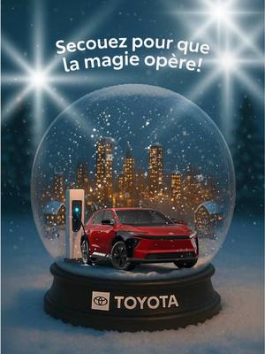 Secouez pour que la magie opère! ❄️ Les saisons brillent avec plus d’éclat lorsqu’elles sont électrifiées. Joyeuses Fêtes de la part de Toyota Canada. IA créée.