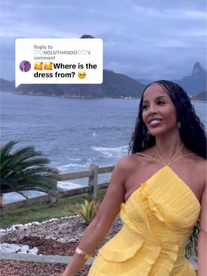 Replying to @♡♡NOLUTHANDO♡♡  Believe it or not it’s from TikTok Shop and it’s on sale now 😌❤️😏the quality is insane - I got mine in a size XS - there’s minimal stretch so keep that in mind✨ #weddingguestdress #yellowdress #chiffondress 