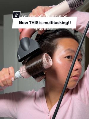 I wanted to caption it “💀 two 🐦‍⬛ with one 🗿” but was afraid Tik T0k would 🚩 it 🙄 #hair #hairtip #hairhack #hairtok #hairtututorial @Olivia Garden International @BondiBoost 