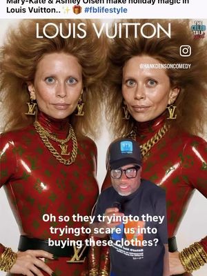 Scare me into buying Louis Vuitton . Is this fashion now . It definitely looks high . But IDK about high fashion . Am i tripping ?