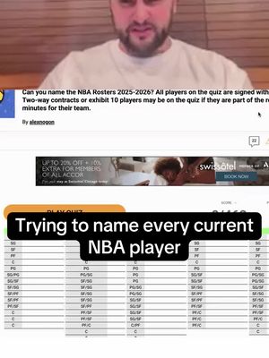 Naming every single NBA player currently #NBA #nbatiktok #nbatrivia #sportstiktok 