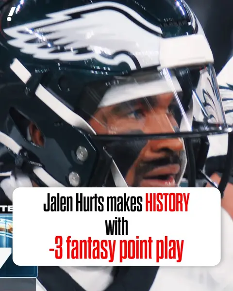 Jalen Hurts just made history with an interception AND lost fumble in one play 🔥 #fantasyfootball #nfl 