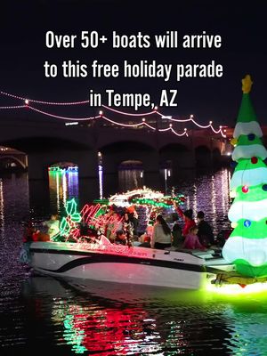 🎄 Tempe’s Most Magical Holiday Parade Is Here! Over 50+ decorated boats will arrive for this FREE holiday parade in Tempe, AZ, making the Fantasy of Lights Boat Parade one of Tempe’s most unique holiday events. 📍 Tempe Town Lake 🗓️ Saturday, December 13 Enjoy holiday shopping, festive eats, and photos with Santa ✨ plus a spectacular firework show you don’t want to miss! Tag a friend! #TempeAZ  #HolidaySeasonAZ #HolidayParade #LightShowParade #holidayactivities 