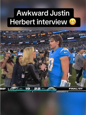 Justin Herbert did NOT want to do this interview 🤦🏼‍♂️ #justinherbert #chargers #nfl 