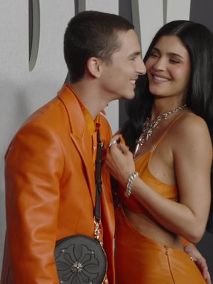 Kylie Jenner and Timothee Chalamet 🧡🧡 #kyliejenner #timotheechalamet #martysupreme #hollywood #couple 