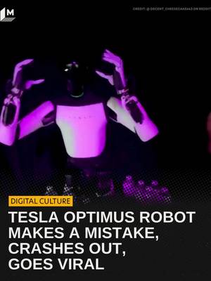 A bizarre video of one of Tesla's Optimus robots appearing to malfunction and fall over while serving drinks at an event is going viral online.   The incident happened at an "Autonomy Visualized" event at its Miami store. As Electrek writes, the Tesla event was promoted as a way to showcase the company's “Autopilot technology and Optimus.” The robot's hands knock into the table, causing water bottles to fall. Then, suddenly, the robot seems to completely malfunction and falls back.   The weirdest part of the video, though, may be the motion the robot's arms and hands make while it begins to tip backwards. The Optimus robot lifts its arms upwards as its hands make a motion as if removing something — rather like someone removing a VR headset from their head.    So, while Musk touts autonomous robots, it appears Optimus may still be remotely operated — at least, at public events that aim to promote their autonomy.   #tesla #teslarobot #elon #robotics