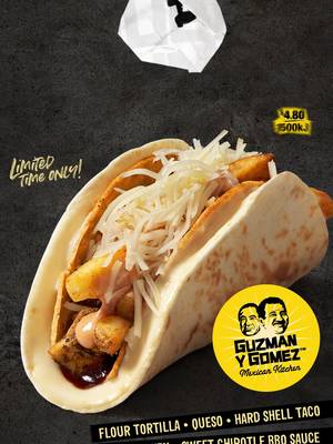 Get in to your nearest GYG and order our NEW BBQ Chicken Double Crunch!!💥🌮 Get a soft flour tortilla with queso and a hard-shell taco, loaded with grilled free-range chicken, sweet chipotle BBQ sauce, chipotle-seasoned fries, chipotle mayo and jack cheese – ALL FOR ONLY $4.80!