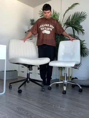 The perfect vanity chair ❤️‍🔥 My old chair was cute but a faux leather so basically plastic and I would SWEAT doing my makeup!! So I got this one, it’s fabric and it’s wider so super comfortable to sit on ✨
