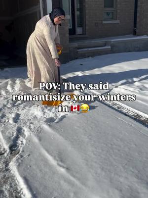 They said romanticize winter… so I put on a gown and picked up a shovel.” ❄️😂 #CanadaWinter #CanadianLife #NewcomerLife #GulfMomInCanada #ottawalifestyle 