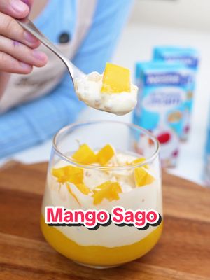 Hi bestfriend! Craving something creamy, refreshing, and totally Instagram-worthy? Let me show you how to make MANGO SAGO CUPS! 🤩 This is THE dessert trend right now - layered, beautiful, and so easy to make! The secret? Nestlé All Purpose Cream makes it extra creamy and holds those gorgeous layers perfectly! 💜 RECIPE: For Mango Puree Base: 	•	2 cups ripe mango, blended 	•	2 tbsp sugar 	•	2 tbsp water For Mango Sago NAPC Layer: 	•	1 Nestlé All Purpose  Cream (chilled!) 	•	1 cup ripe mango, cubed small 	•	1/2 cup condensed milk 	•	1 cup cooked sago pearls 	•	1/4 cup milk For Topping: 	•	1 cup fresh mango cubes 	•	Optional: condensed milk drizzle How to make: 	1.	Blend mangoes for puree base 	2.	Mix NAPC + condensed milk + mango cubes + sago 	3.	Layer in clear cups: puree base → sago mixture → fresh mangoes  	4.	Chill 1-2 hours 	5.	Enjoy all layers in one spoonful! Ang ganda ng layers, ang sarap ng lasa! Perfect for when you’re craving something special this Christmas! 🎄 Try this and tag me! ✨ #GottaBeCravingSatisfied #GottaBeNestleAllPurposeCream @Create with Cream 