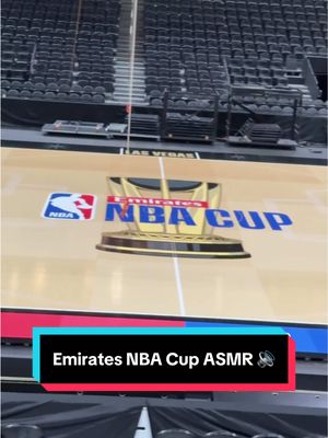 Sound 🆙 The court is ready for Emirates NBA Cup action in Las Vegas! 🤩 #NBA #EmiratesNBACup #court #basketballcourt 