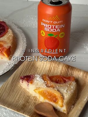 Ever heard of Orange Protein Soda Cake? Now you have and it only takes 2-3 ingredients to make! 🍰 ⁠ ⁠ Ingredients⁠ 1 Orange Don't Quit Protein Soda⁠ 1 Box white cake mix⁠ 1 Orange⁠ Powdered sugar (optional)⁠ ⁠ Directions⁠ 1. Preheat oven according to the instructions on your cake mix box.⁠ 2. Slice oranges and assemble at the bottom of a cake pan. ⁠ 3. Whisk together white cake mix with Don't Quit Orange Protein Soda in a bowl.⁠ 4. Pour cake mix over the oranges and bake in the oven according to cake instructions.⁠ 5. Dust with powdered sugar (optional) and enjoy!