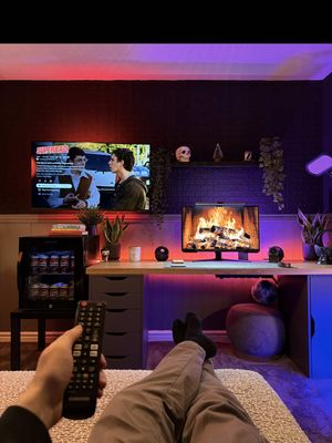 POV: Coming home to this after your social battery has died 🥴😮‍💨 #pov #cozyvibes #cosyvibes #RoomTour #desksetup 
