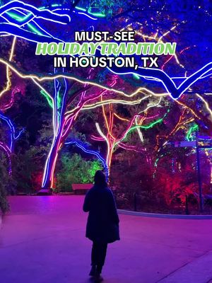 ONE OF HOUSTON’S BEST HOLIDAY TRADITIONS ✨🐅🎄 We finally made it out to one of our favorite light experiences in Houston this year—Zoo Lights at @Houston Zoo! This holiday tradition holds a special place in our hearts because this is where we got engaged 7 years ago! We love going back because it's the perfect way to get in the festive spirit and they always change things up! New additions this year include: Iridescent Immersion, Wild Wonder Lights projection mapping technology, Neon Playground, Holiday Grove dancing fountains, and Yuletide Lodge pop-up bar experience. Pro-tip: get a hot chocolate to sip on throughout. It's SO good and super cozy. 📅 Open through January 4, 2026 (closed Christmas Eve & Christmas Day) ⏰ 5:30-10:30pm, last entry at 9:30pm 🎟️ Tickets available online only  Save this for your holiday bucket list and tag someone you want to go with! 🎄✨ ___ 📍: Houston Zoo (Museum District, 6200 Hermann Park Dr) #holidaylights #zoolights #houston #houstontexas #htx 