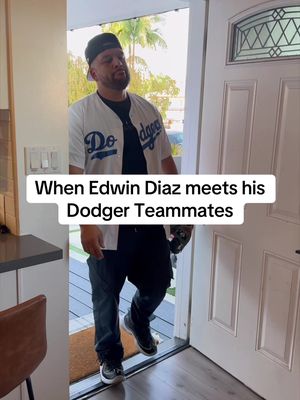 When Edwin Diaz meets his Dodger Teammates 😂😂 #dodgers #MLB #baseball 