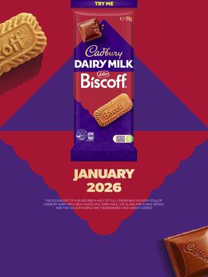 Your fave flavour pairing is coming to Australia. Smooth Cadbury milk chocolate with crunchy Biscoff caramelised biscuit. Try it this January.