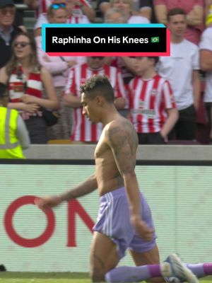 🇧🇷 Raphinha walking the length of the pitch on his knees after surviving on the final day of the 2021/22 #PremierLeague season against Brentford #LeedsUnited #Raphinha 