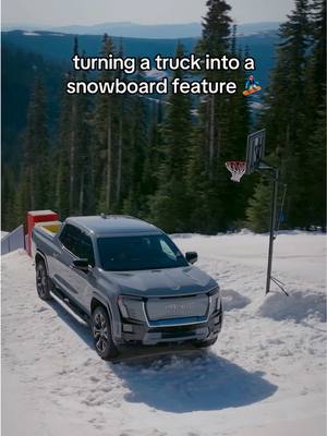 not your typical snowboard feature 👀 #Snowboard #GMC #SierraEV #RedBull #GivesYouWiiings 