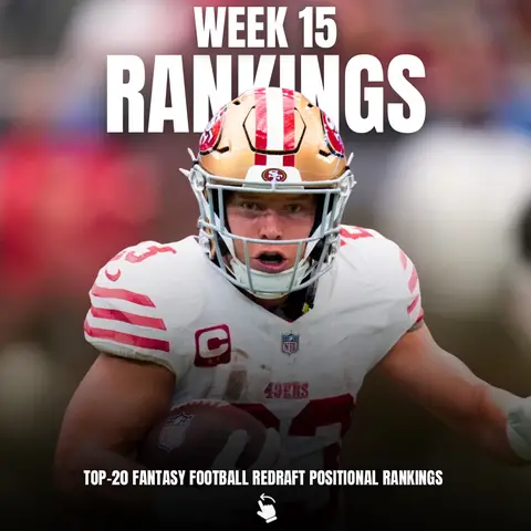 WEEK 15. PLAYOFFS. LET’S LOCK IN. This is where champions are made. Swipe to see my full rankings before tonight’s kickoff. #fantasyfootball #fyp #fantasyfootballtips #nfl #football 