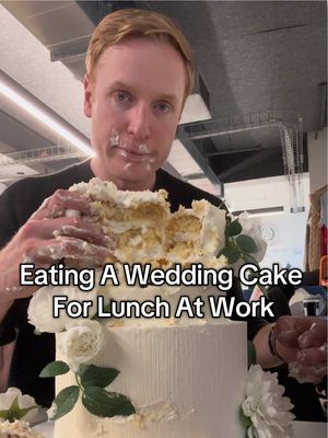 Went with a wedding cake for lunch today, single touchest meal I’ve ever had #wedding #work #lunch 