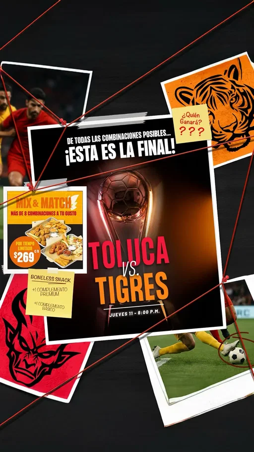 Cuantas combinaciones y al final tenemos al 1er y 2do de la tabla. 👀 👹🐯 ¿Sorprendido? ¿Quién va para campeón?  Recuerda que la #FinalLigaMx va por buffalo Wild Wings.  🔥🏆
